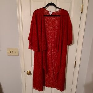 LuLaRoe Vibrant Red Lace Cover-Up
